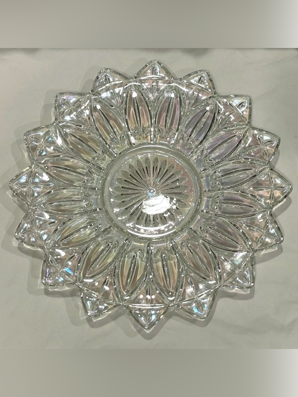 Federal Glass Iridescent Carnival Glass Starfruit Decorative Platter | EUC